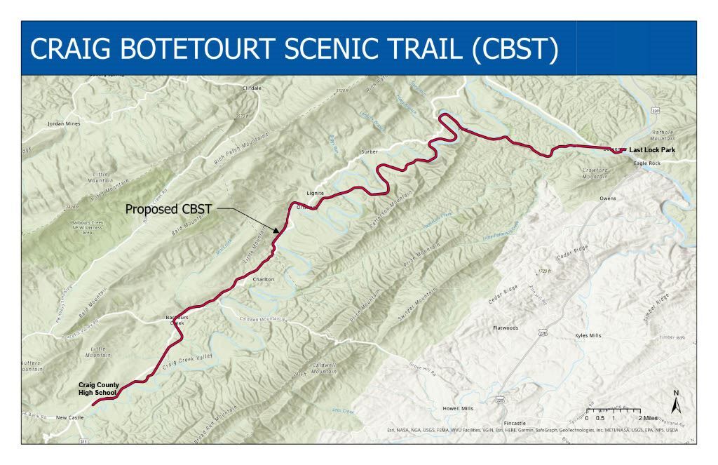 Craig-Botetourt Scenic Trail map